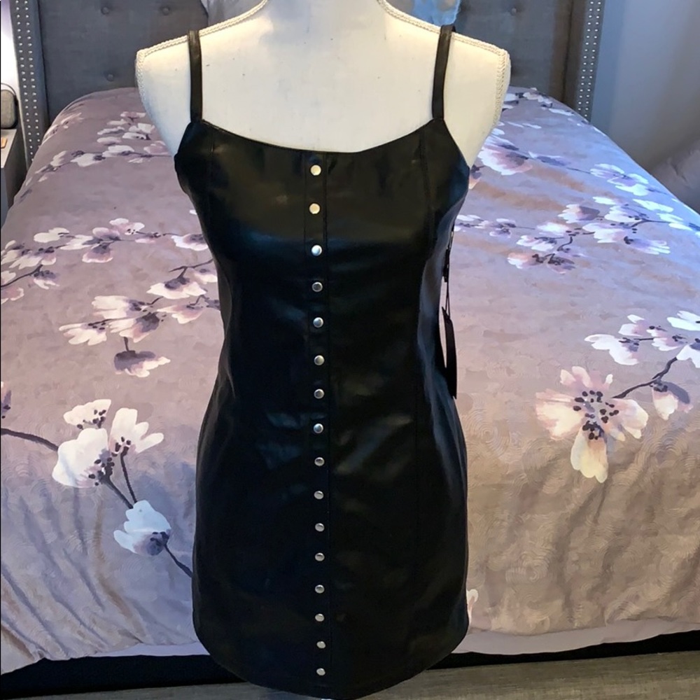 NWT! Faux leather mini dress